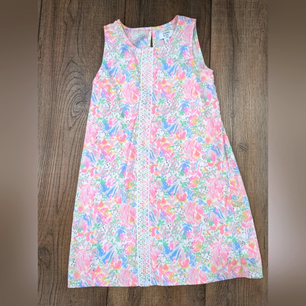 Flower Bunny Shift Dress Sz 6